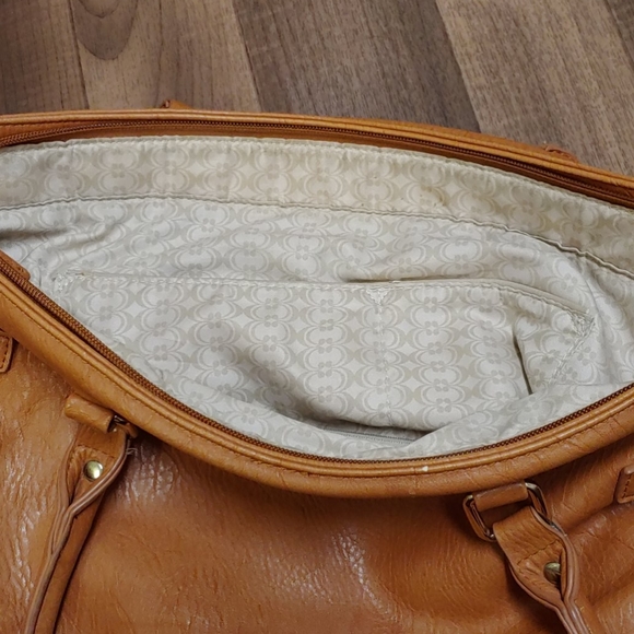 COPY - Charming Charlie Satchel bag tan zip closure - Picture 6 of 10